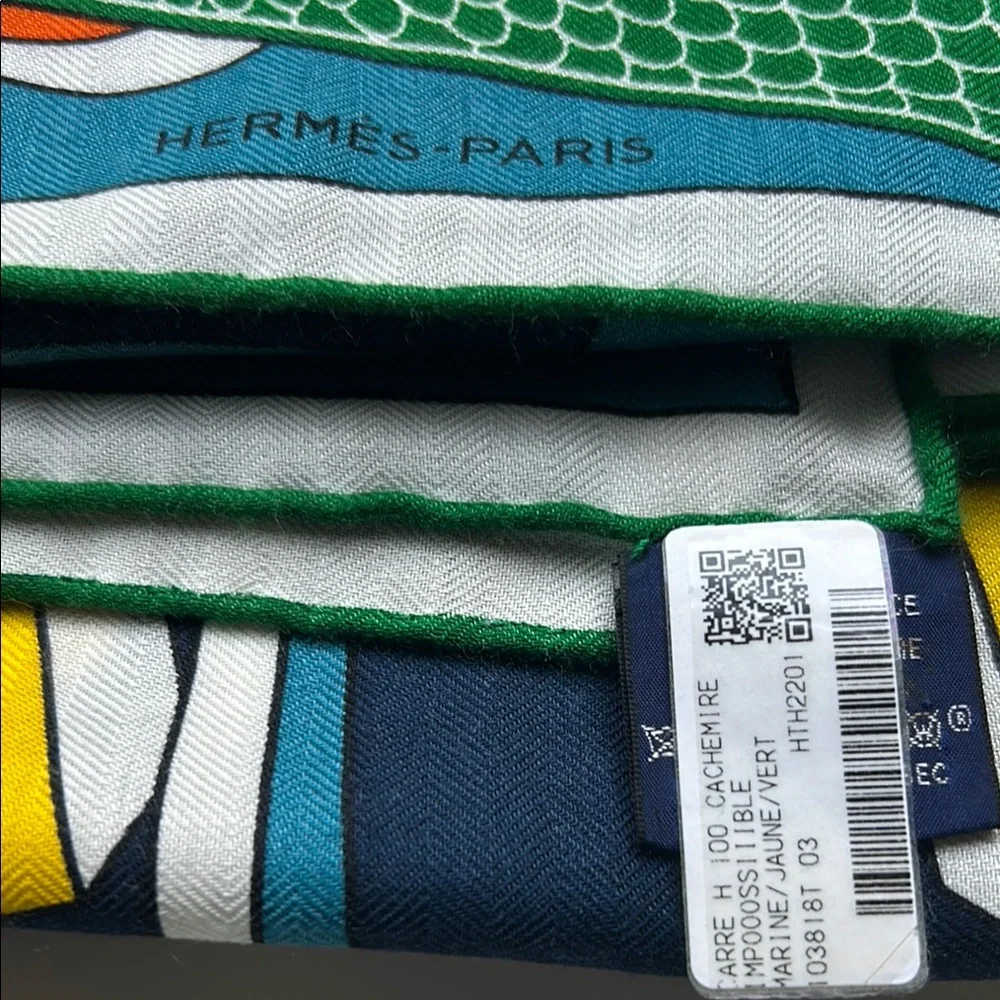 Hermès Multicolor Graphic cashmere Silk Scarf
